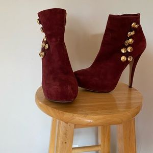 Vince Camuto Burgundy Vo-jardine Booties 7.5
